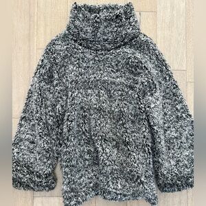 Anthropology Sunday in Brooklyn Textured Black and White Turtleneck Sweater